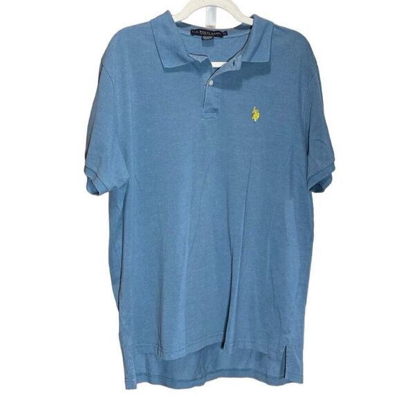 Polo By Ralph Lauren Golf Polo Shirt Mens Blue Short Sleeve Yellow pony Sz XL - Picture 1 of 6